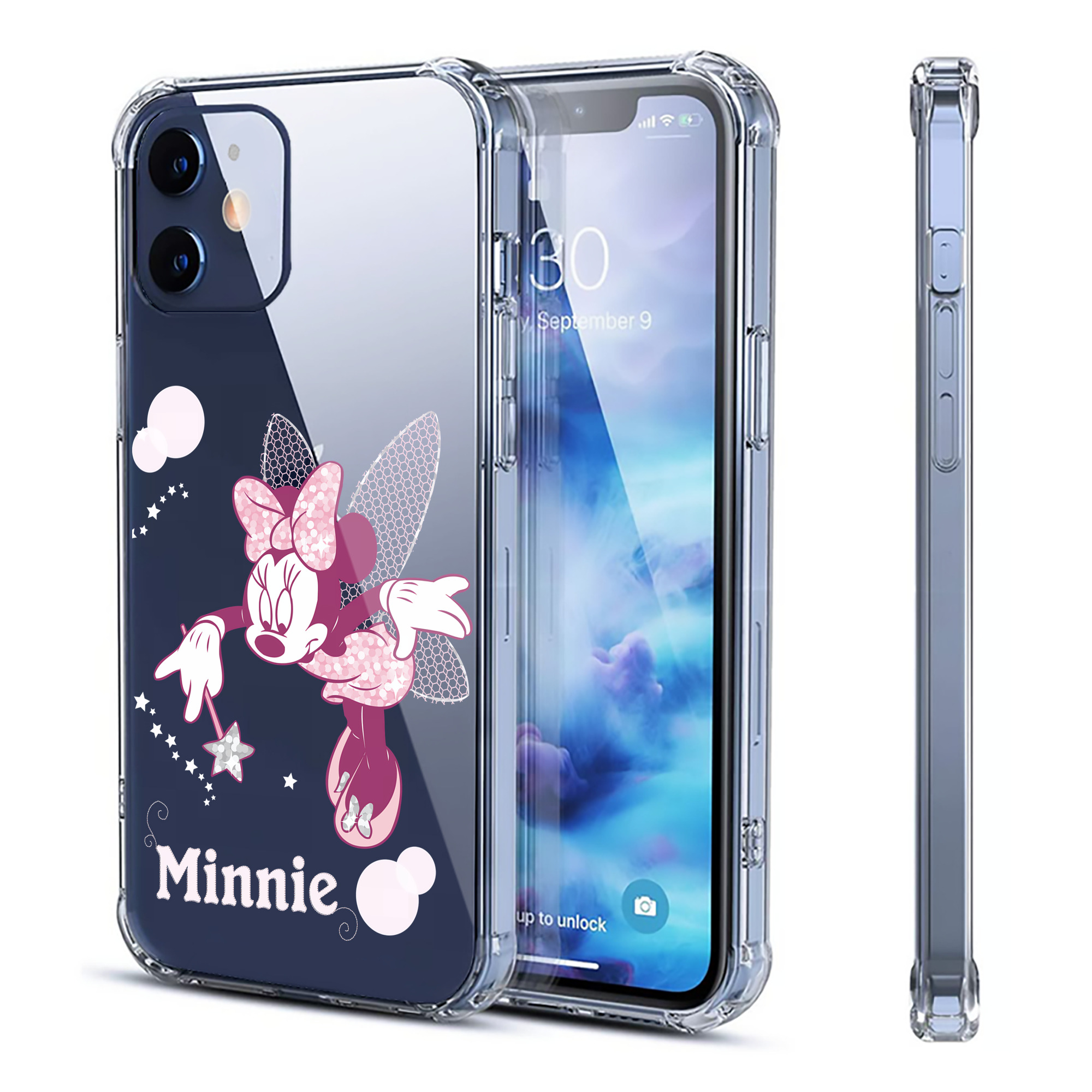 （画像用） ミッキーマウス Mickey Mouse 【iPhone 12シリーズ対応】透明スマホケース（クリアソフトケース）